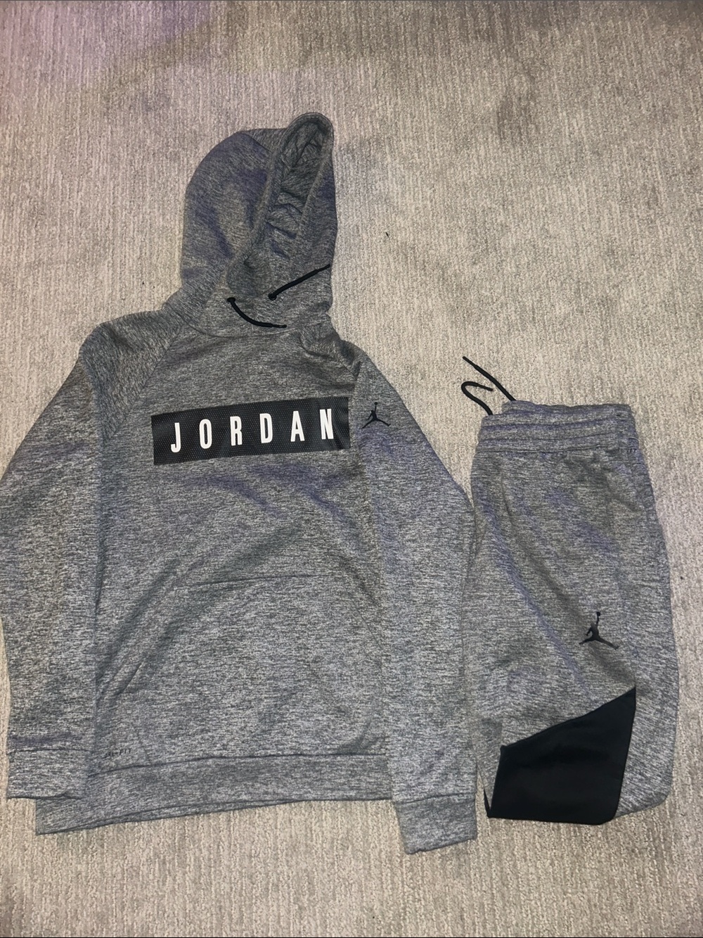 Jordan Gray Hooded Sweatshirt and Joggers Set